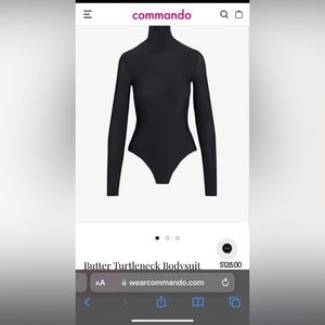 Commando black butter turtleneck bodysuit size large